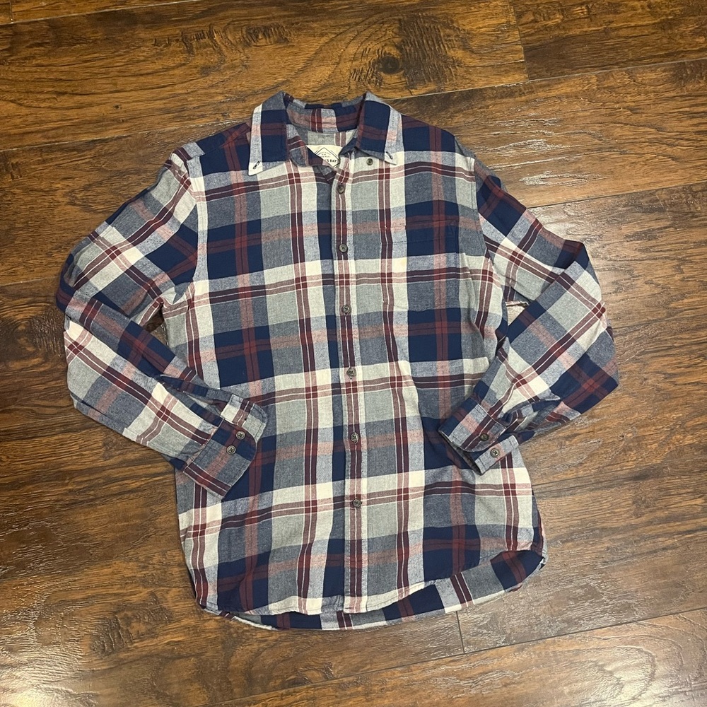 St. John's Bay Blue and Red Plaid Casual Shirt